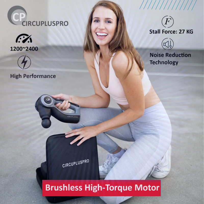 Clearance: CircuPlus Pro Massage Gun with Brushless High-Torque Motor, increase reliability & reduce noise