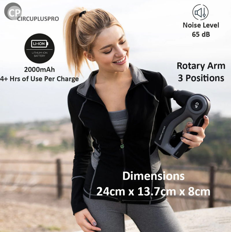 Clearance: CircuPlus Pro Massage Gun with Brushless High-Torque Motor, increase reliability & reduce noise